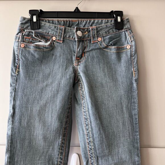 True Religion Jeans Womens 27 Gray Billy Row Seat Distressed Skinny USA Denim - Picture 4 of 16